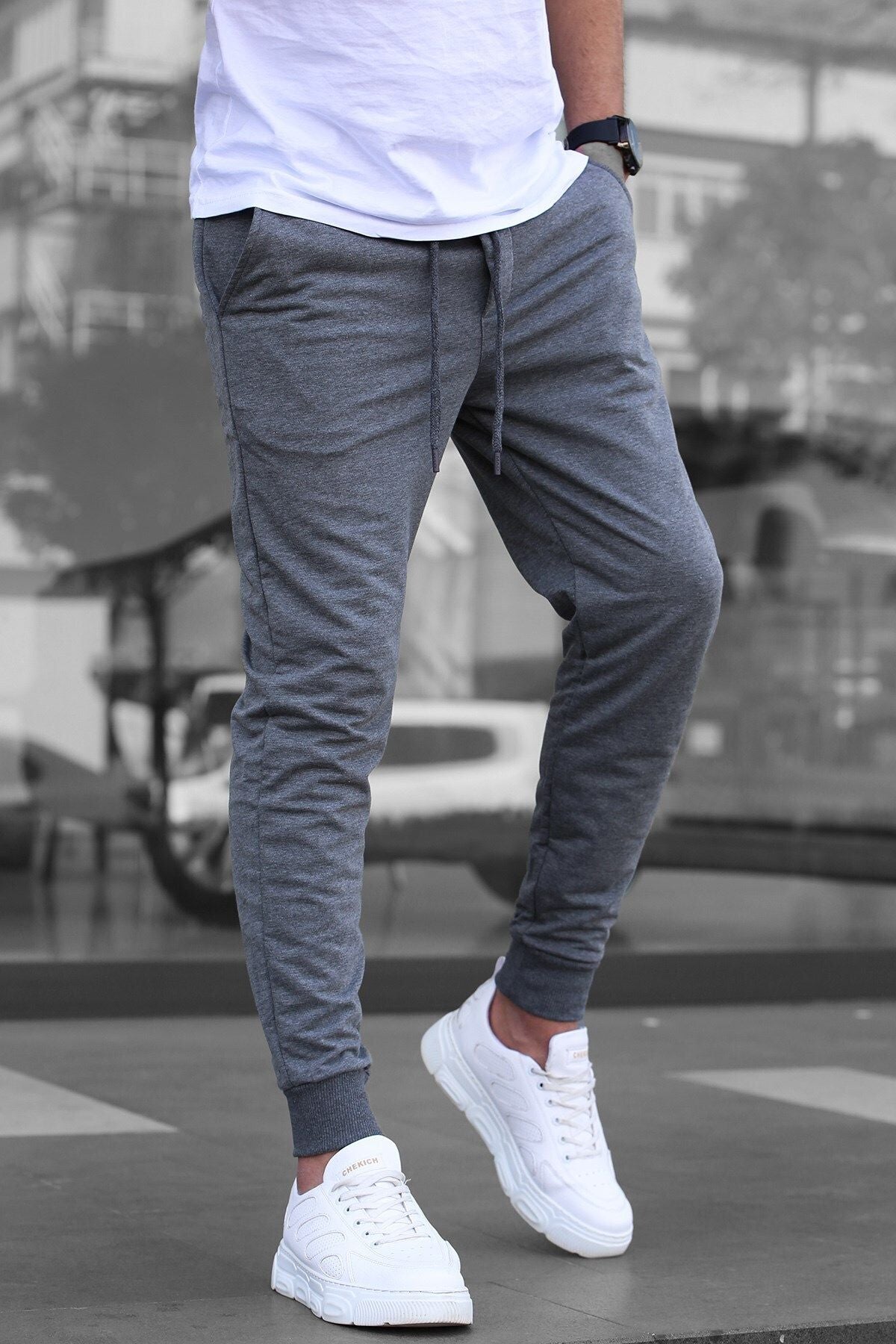 بنطال رياضي Tight Lady لون رمادي