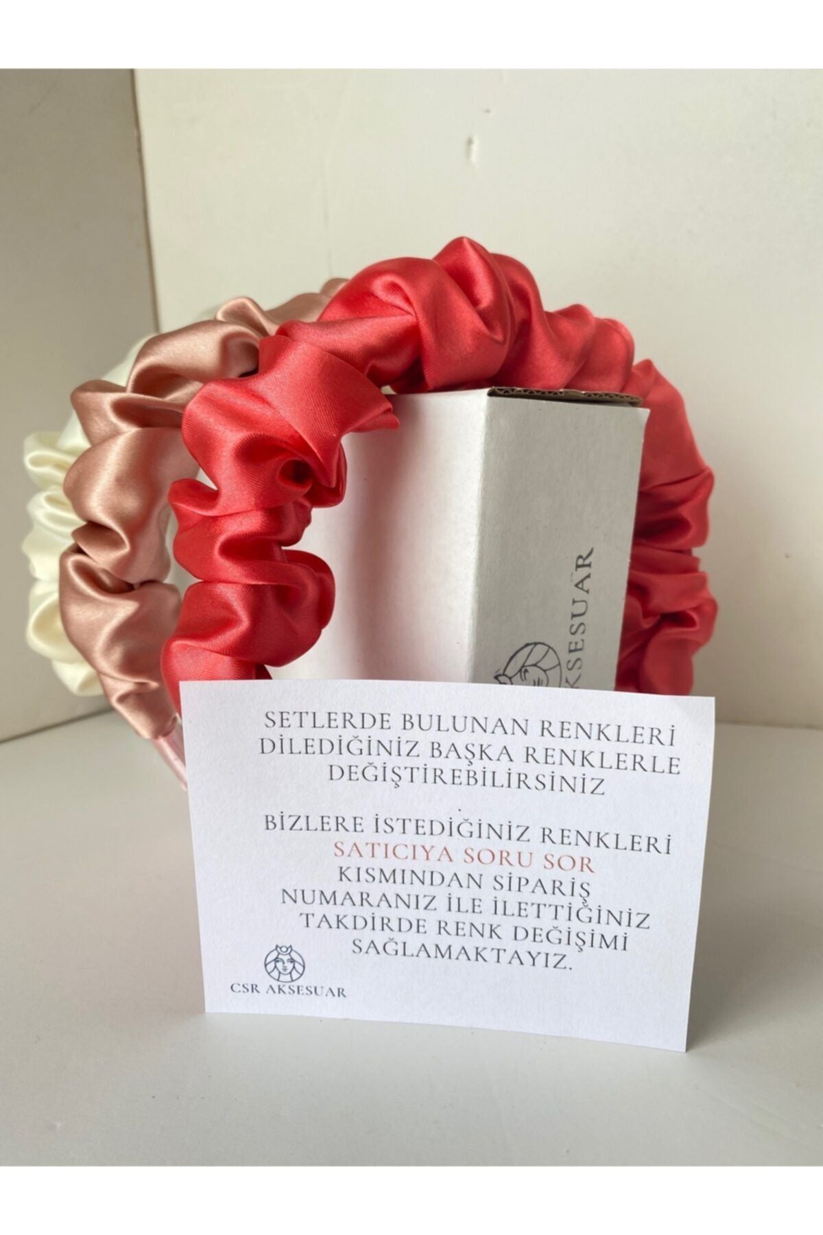 تاج & ربطة شعر CSR AKSESUAR لون أحمر