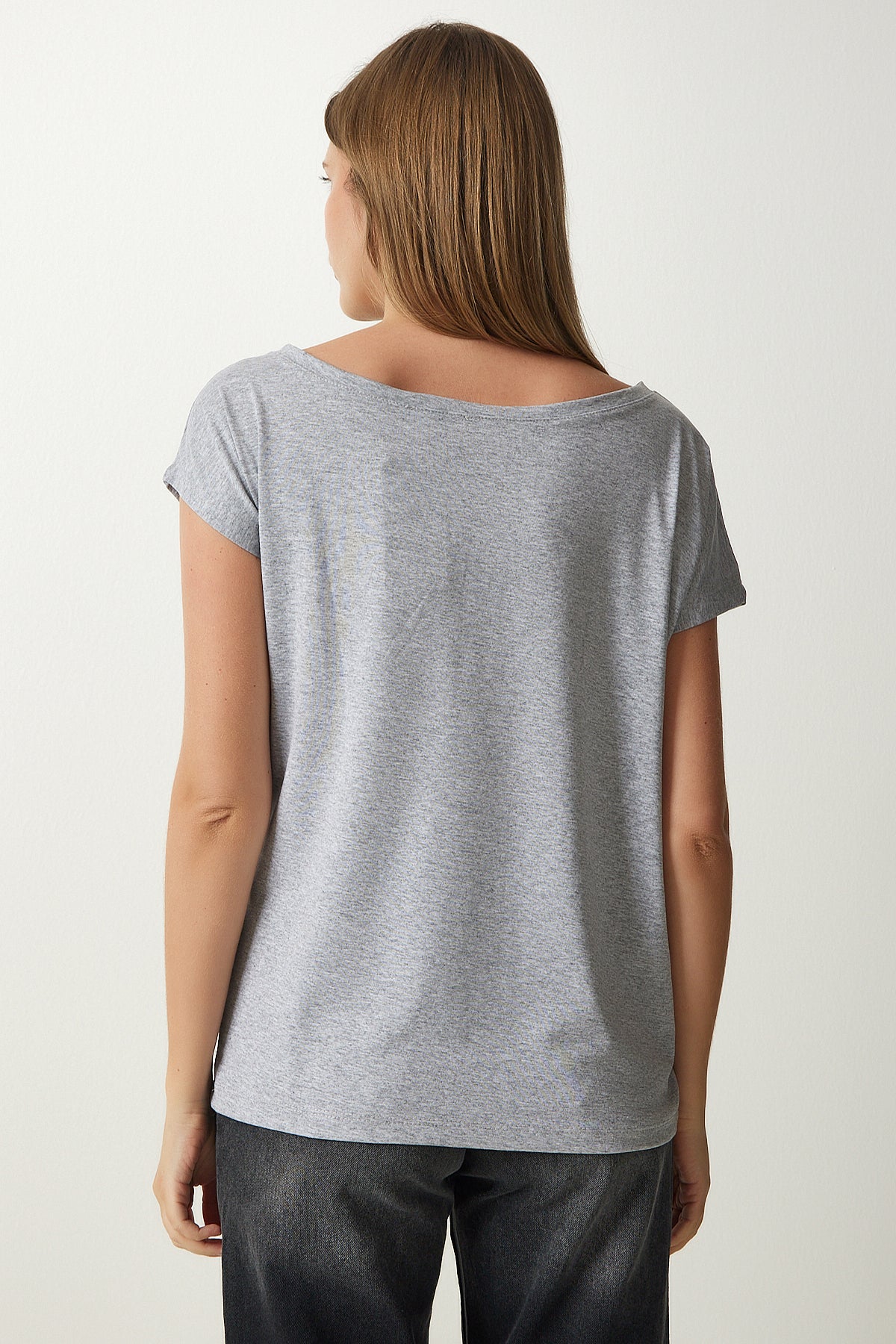 بلوزة Happiness İstanbul لون رمادي