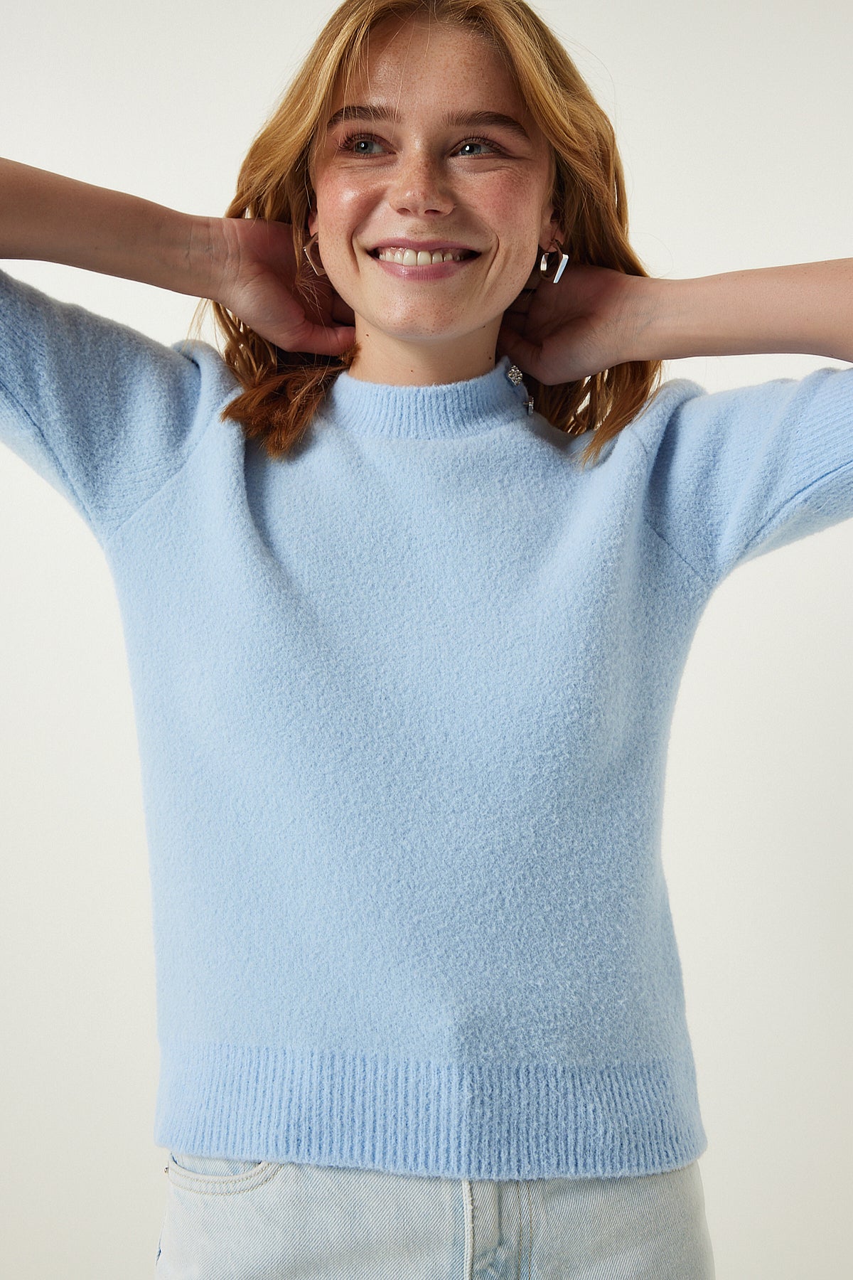 بلوزة Happiness İstanbul لون أزرق