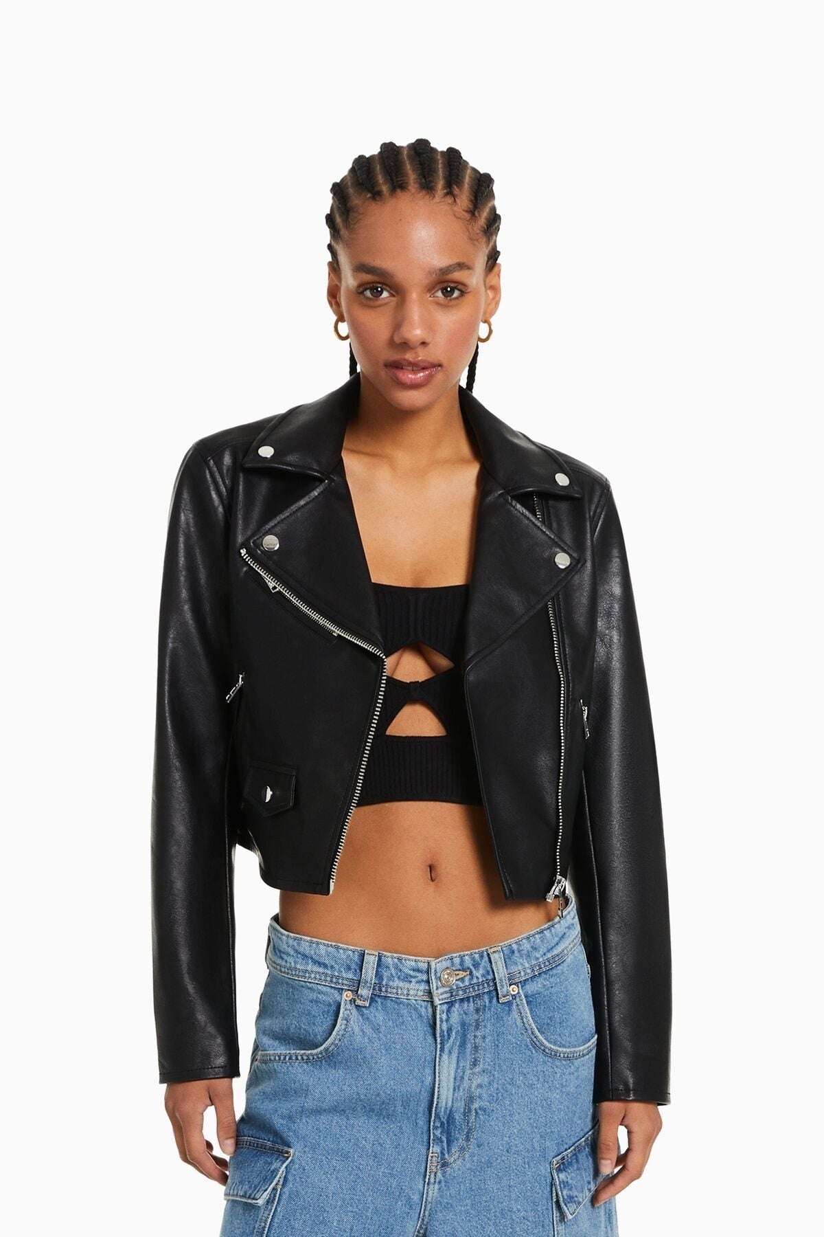 جاكيت Bershka لون أسود