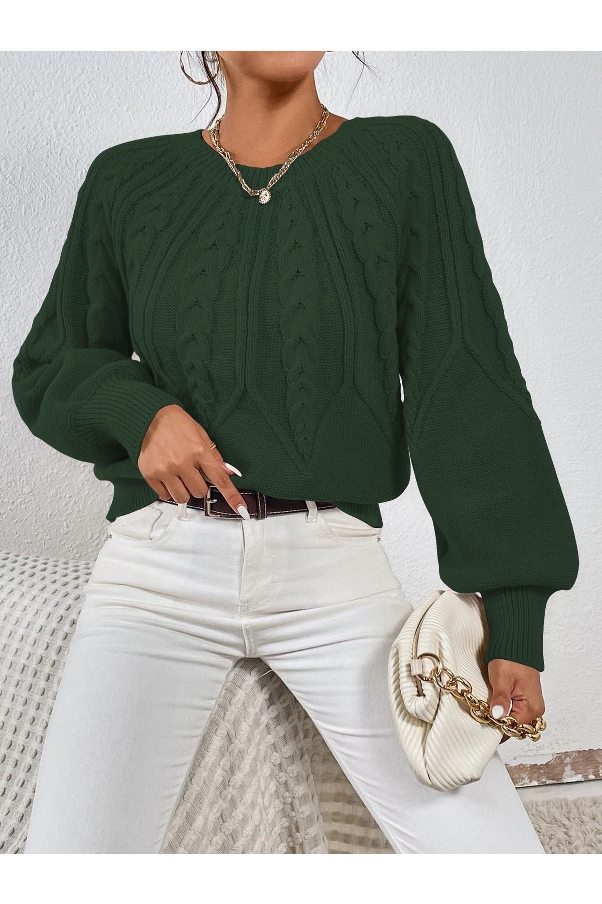 كنزة AQE FASHION لون أخضر