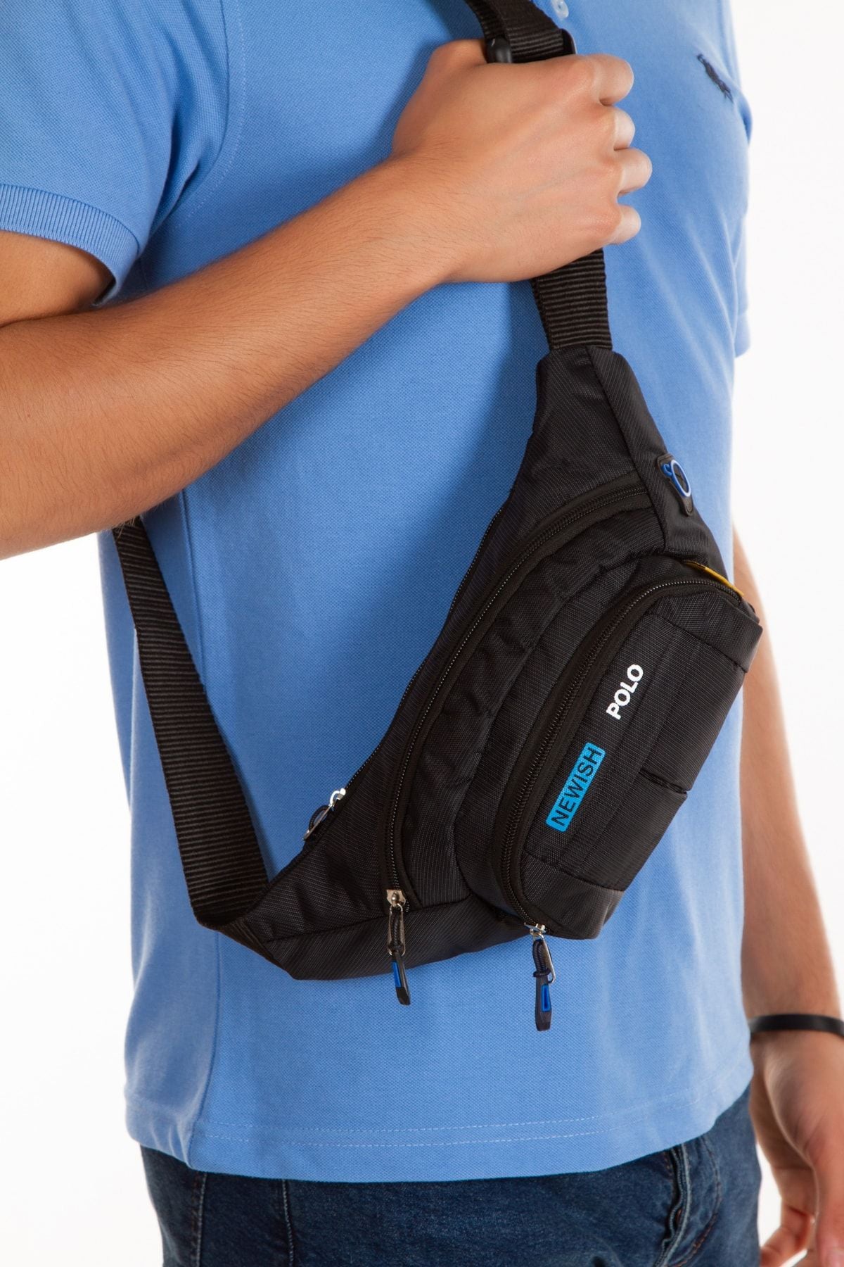 حقيبة خصر Newish Polo لون أزرق