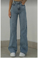 جينز MAKRAS EXCLUSIVE لون أزرق