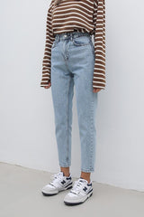 جينز MAKRAS EXCLUSIVE لون رمادي