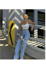 جينز Livik لون أزرق