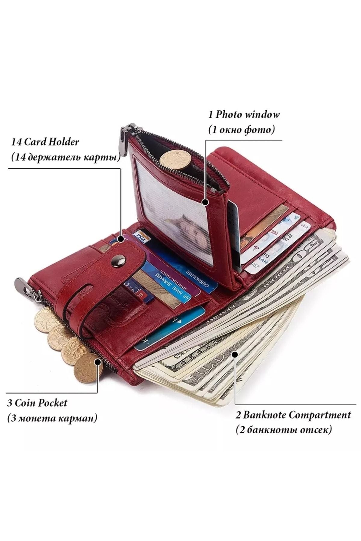 محفظة Jeep لون أحمر