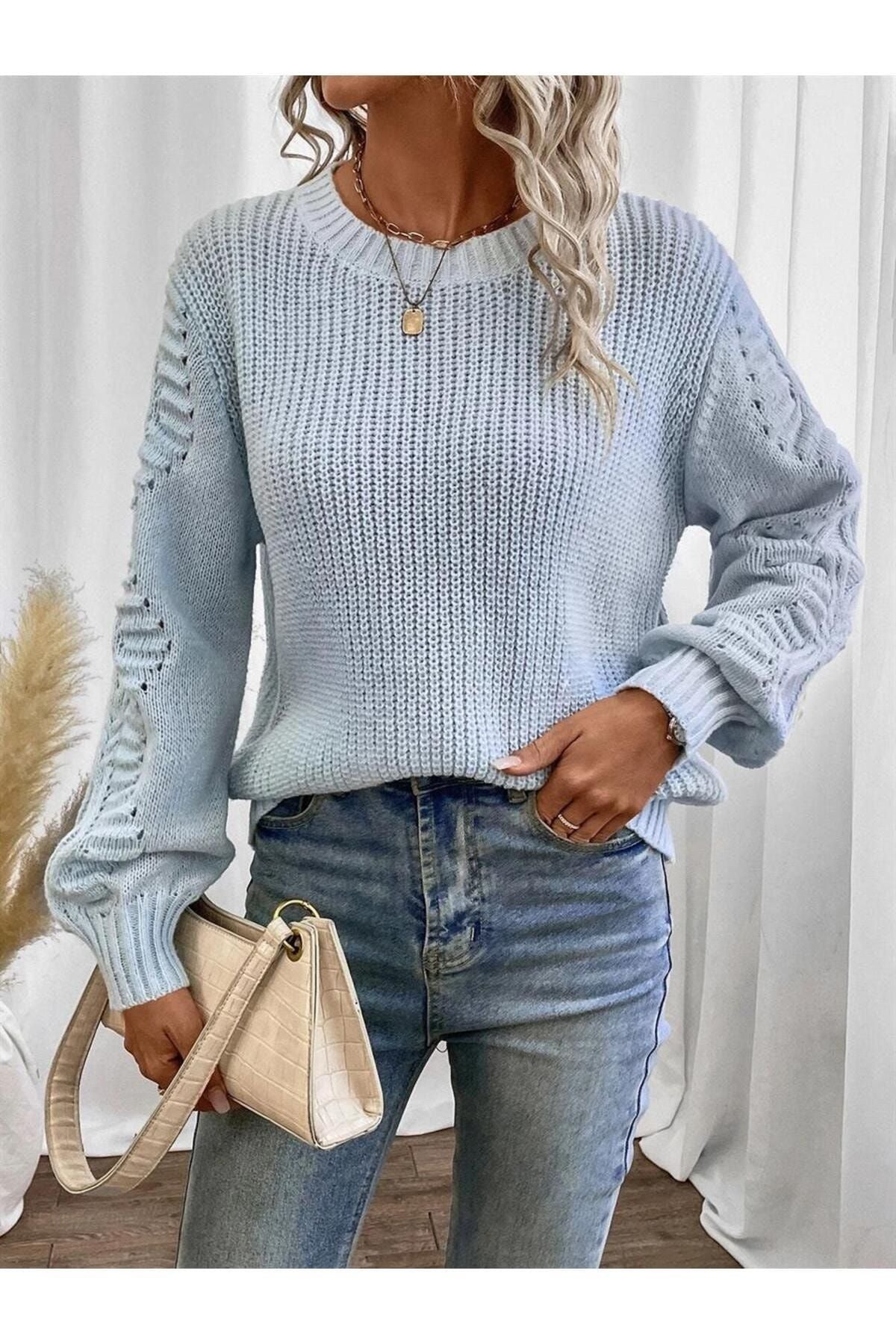 كنزة AQE FASHION لون أزرق