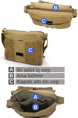 حقيبة كتف عملية old cotton cargo لون بني