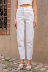 جينز MAKRAS EXCLUSIVE لون أبيض