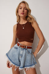 بلوزة Happiness İstanbul لون بني