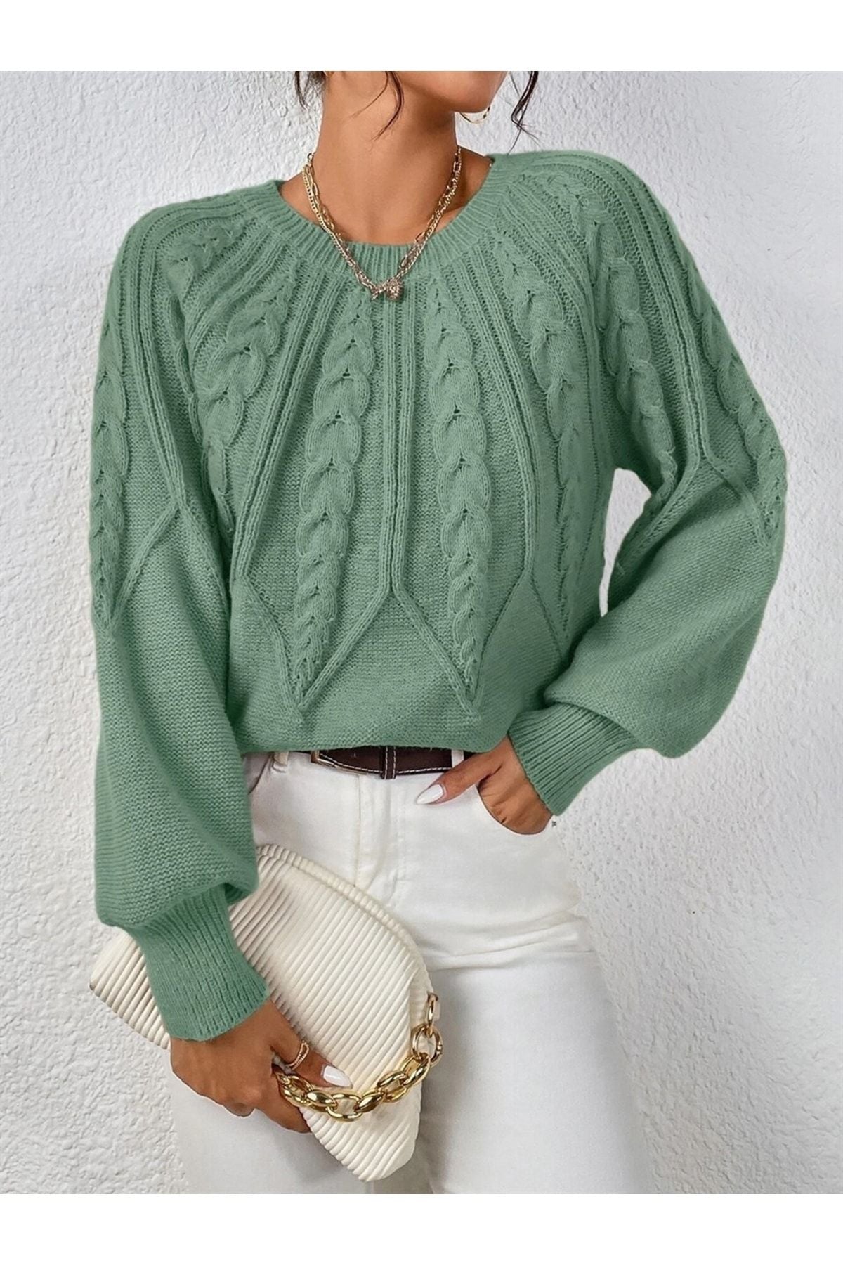 كنزة AQE FASHION لون أخضر
