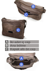 حقيبة كتف عملية old cotton cargo لون بني