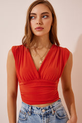 بلوزة Happiness İstanbul لون أحمر