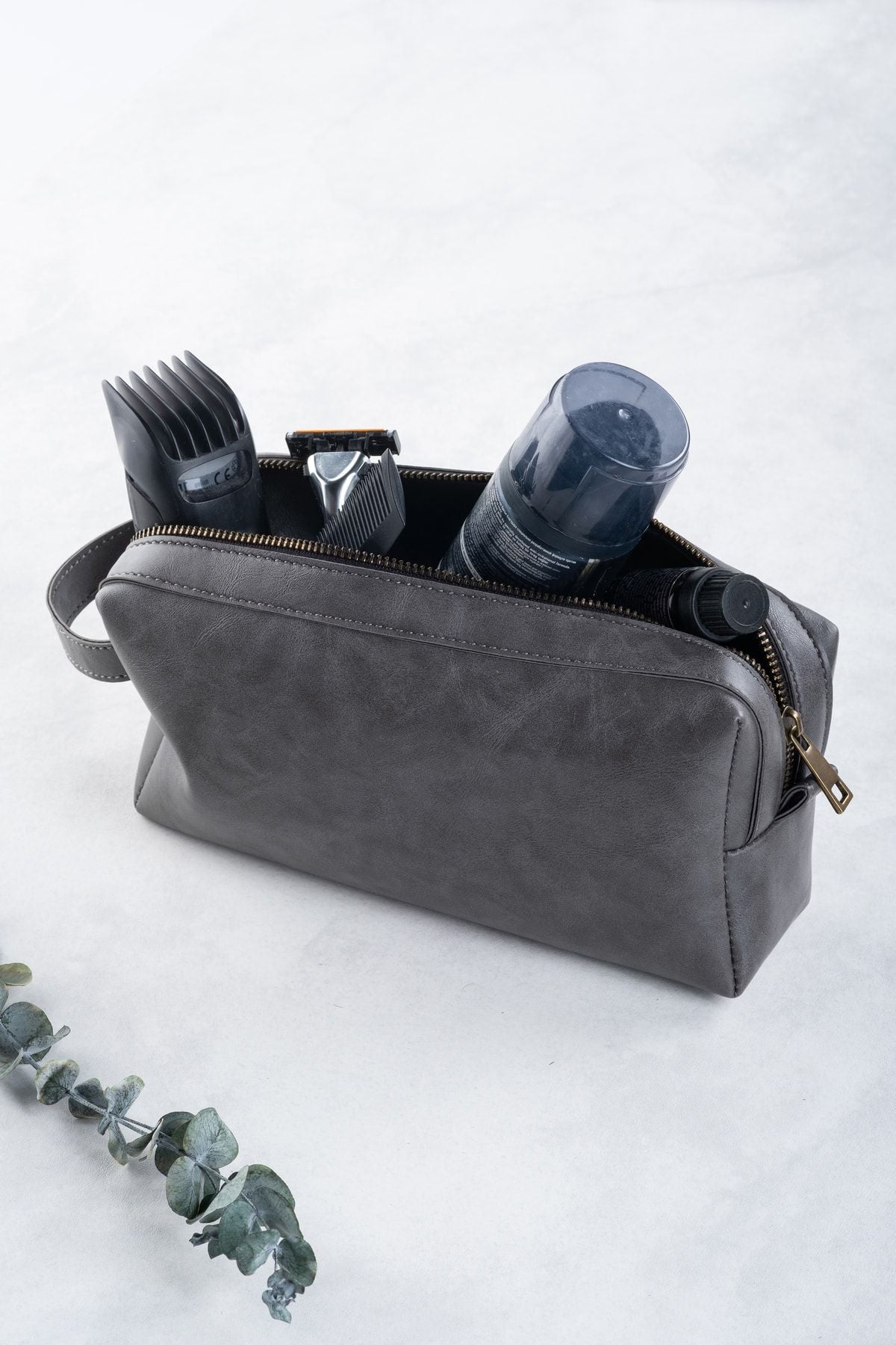 حقيبة يد dk leather لون رمادي