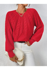 كنزة AQE FASHION لون أحمر