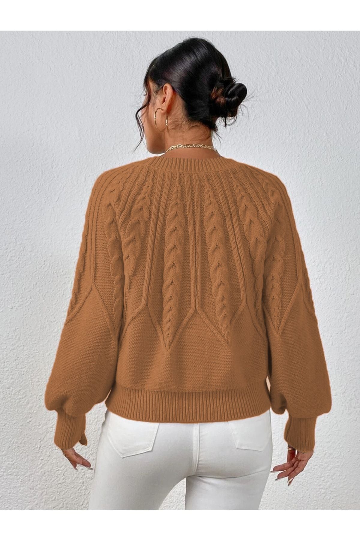 كنزة AQE FASHION لون بني