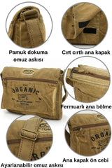 حقيبة كتف عملية old cotton cargo لون بني