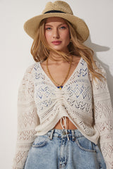 بلوزة Happiness İstanbul لون بيج فاتح