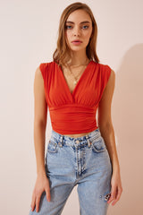 بلوزة Happiness İstanbul لون أحمر