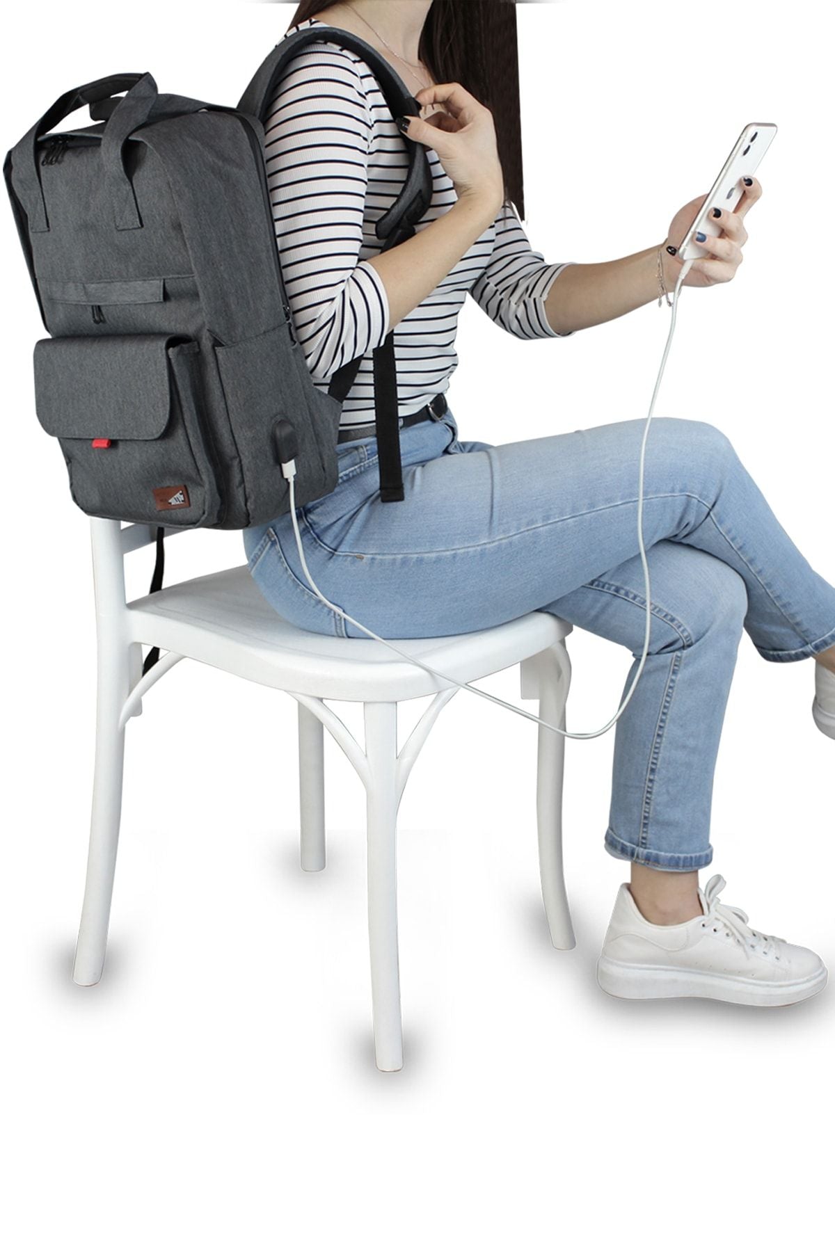 حقيبة كتف My Valice لون رمادي