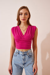 بلوزة Happiness İstanbul لون زهري