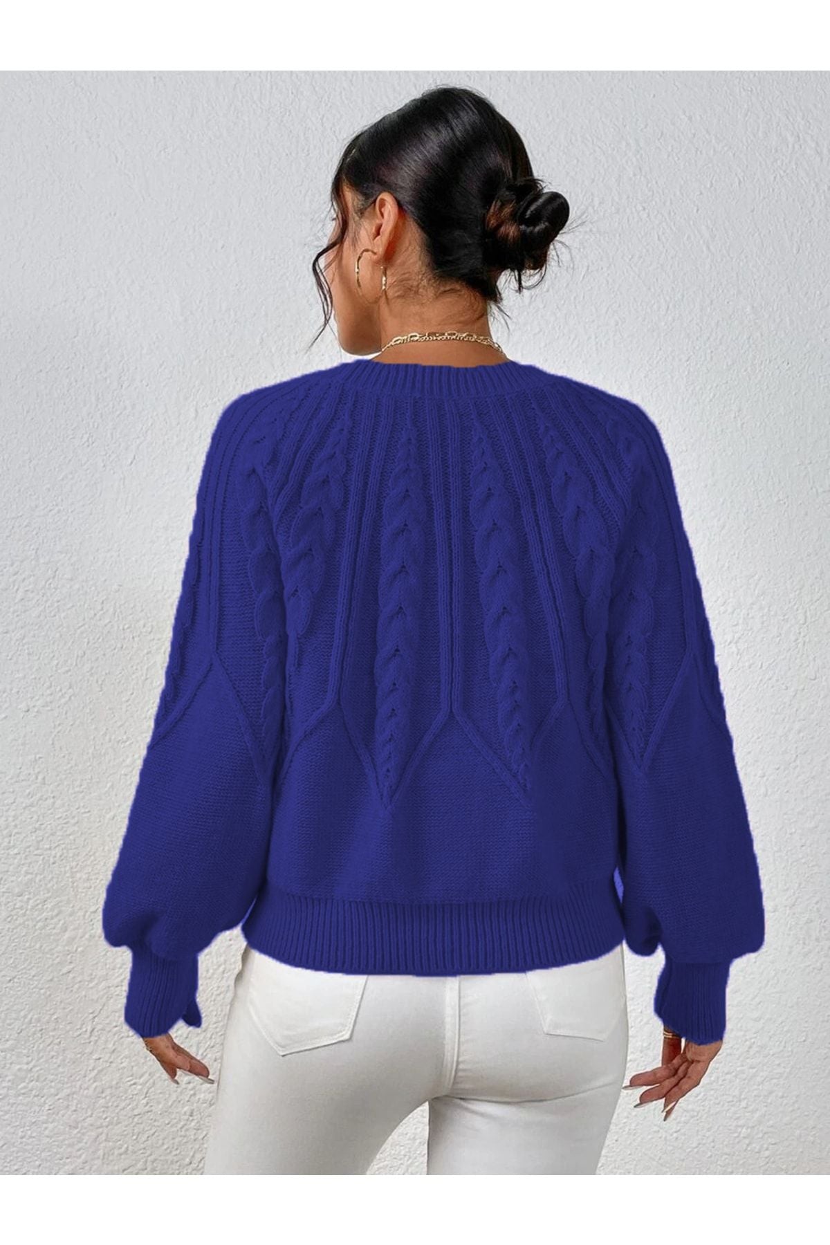 كنزة AQE FASHION لون أزرق غامق