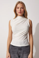 بلوزة Happiness İstanbul لون بيج فاتح