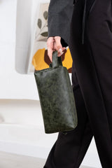 حقيبة يد dk leather لون أخضر