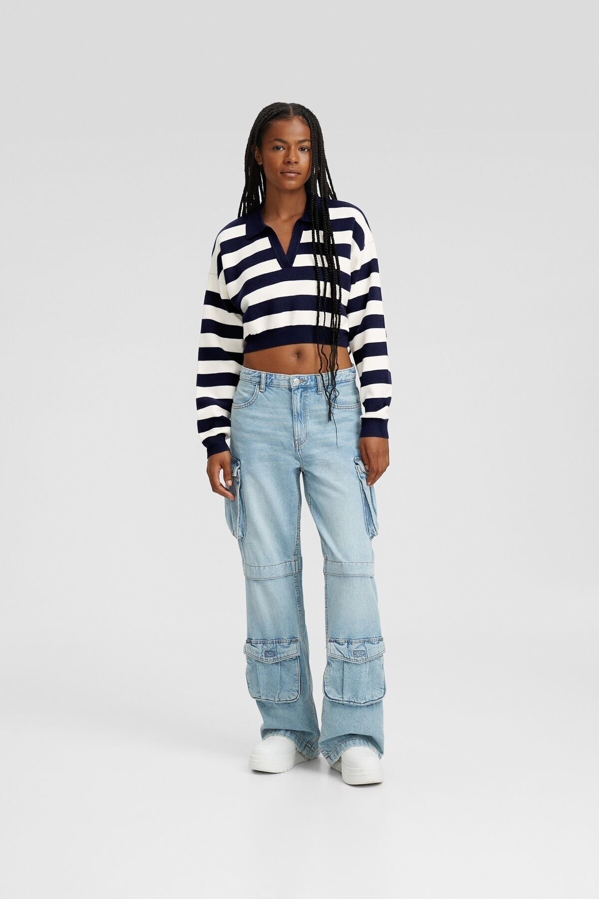 كنزة Bershka لون أزرق