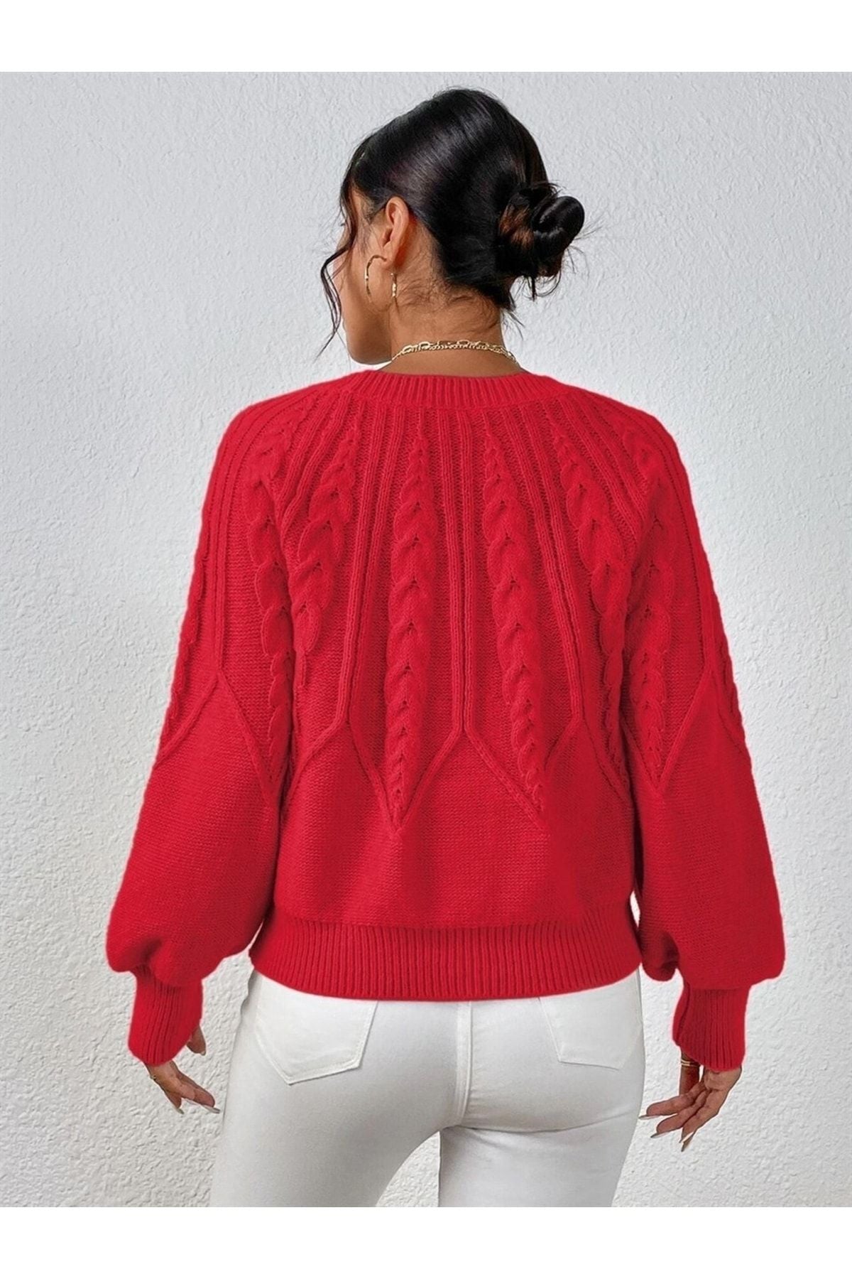 كنزة AQE FASHION لون أحمر
