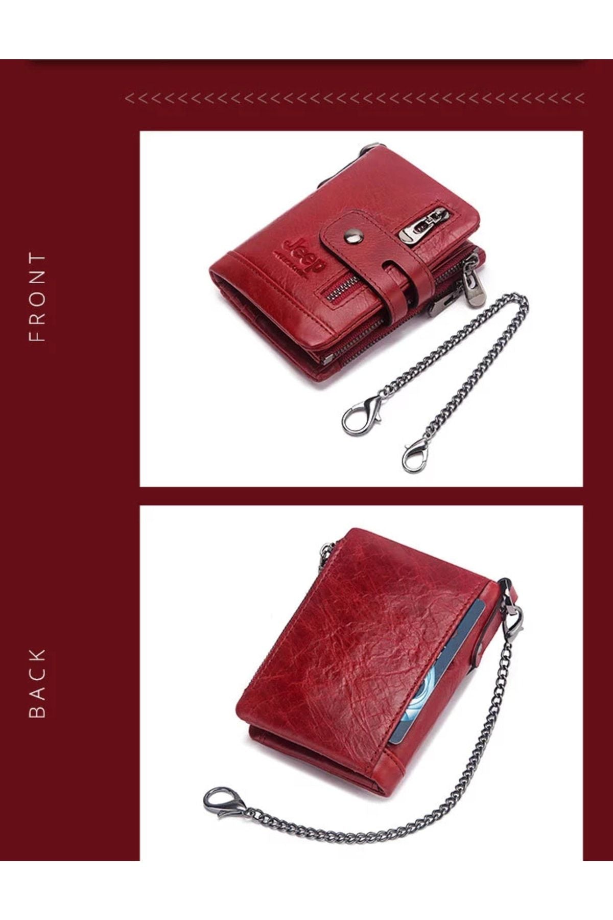 محفظة Jeep لون أحمر