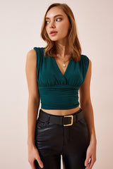 بلوزة Happiness İstanbul لون أخضر