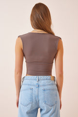 بلوزة Happiness İstanbul لون بني