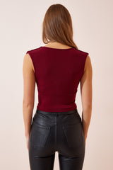 بلوزة Happiness İstanbul لون بوردو