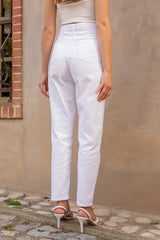 جينز MAKRAS EXCLUSIVE لون أبيض