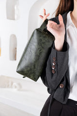 حقيبة يد dk leather لون أخضر