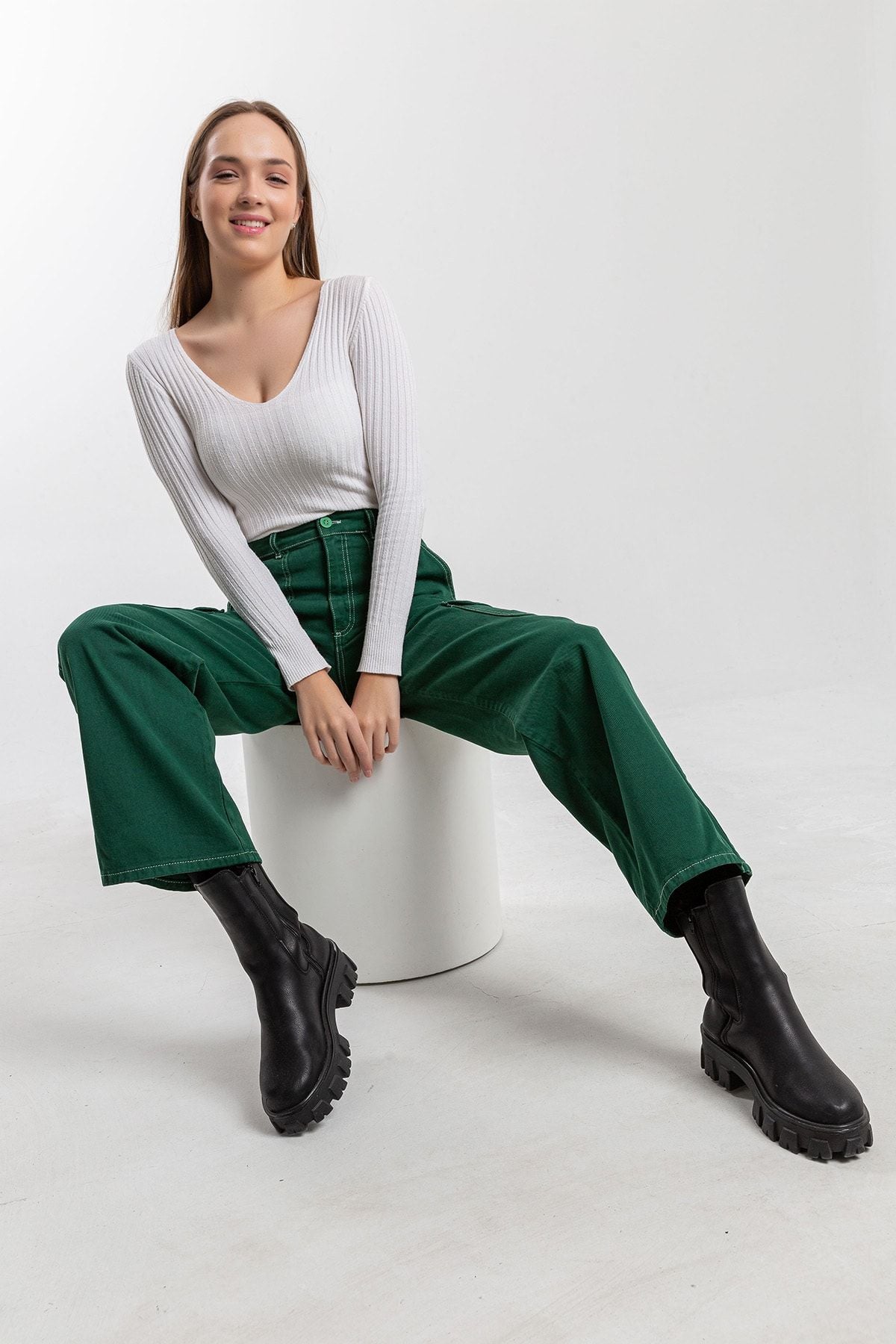 جينز Darkly Jeans لون أخضر