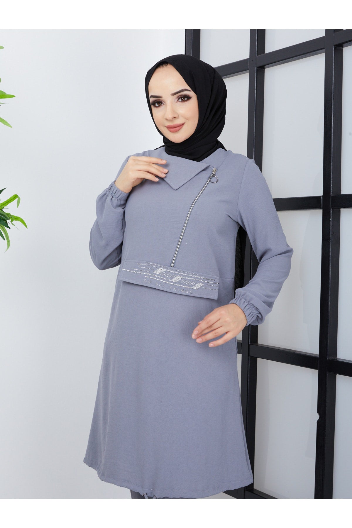 طقم BELLİNA لون رمادي