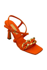 حذاء كلاسيكي بكعب DUYGUSHOESBAG لون برتقالي
