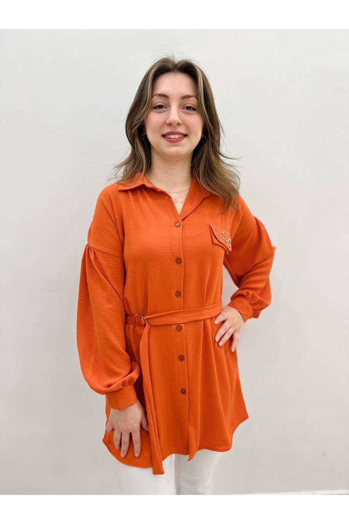 قميص ahsen fashion لون برتقالي