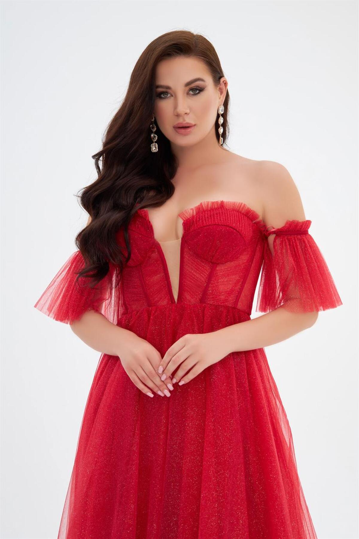 فستان سهرة CARMEN لون أحمر