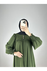 عباية Nissra لون كاكي