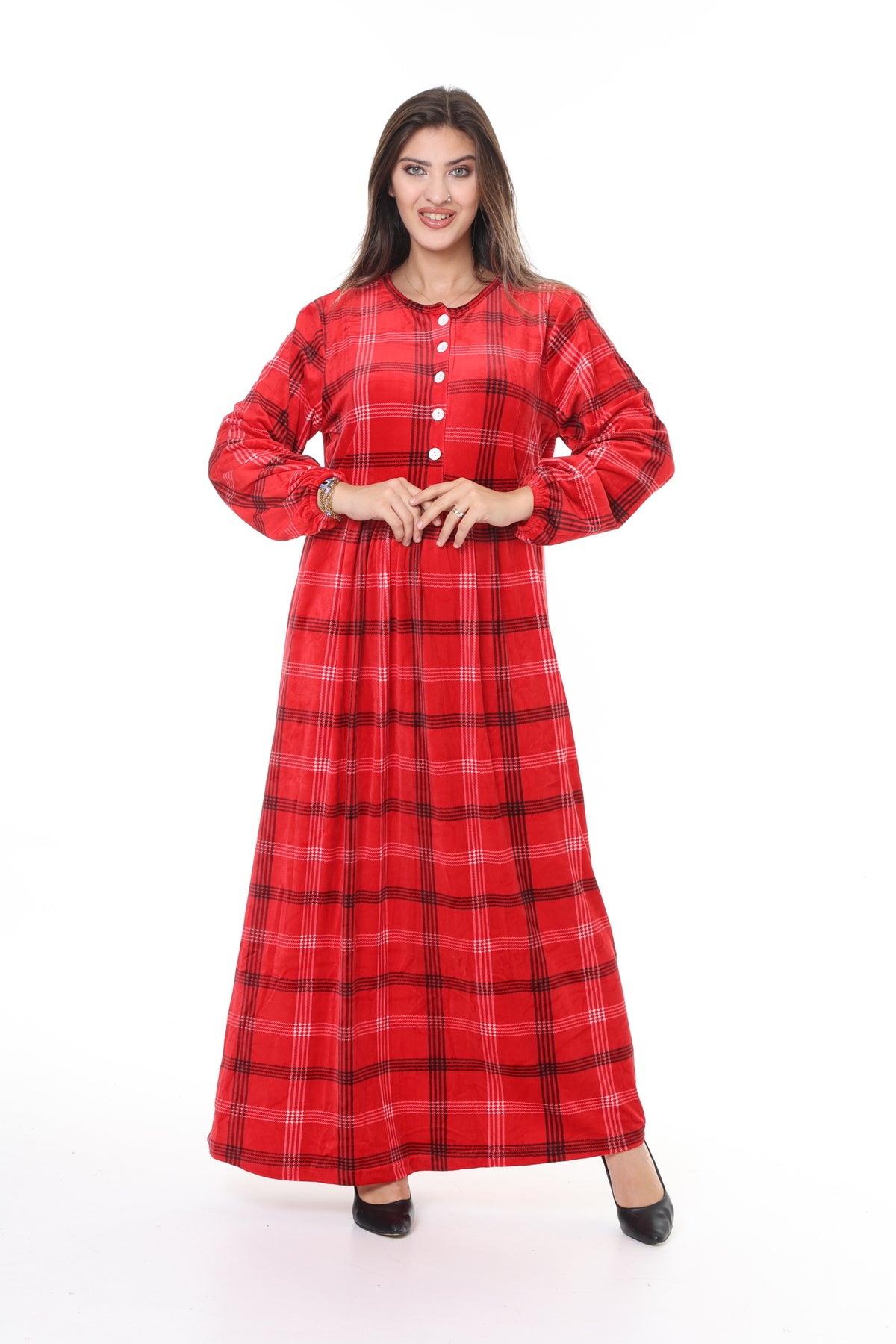 فستان mervemoda لون أحمر