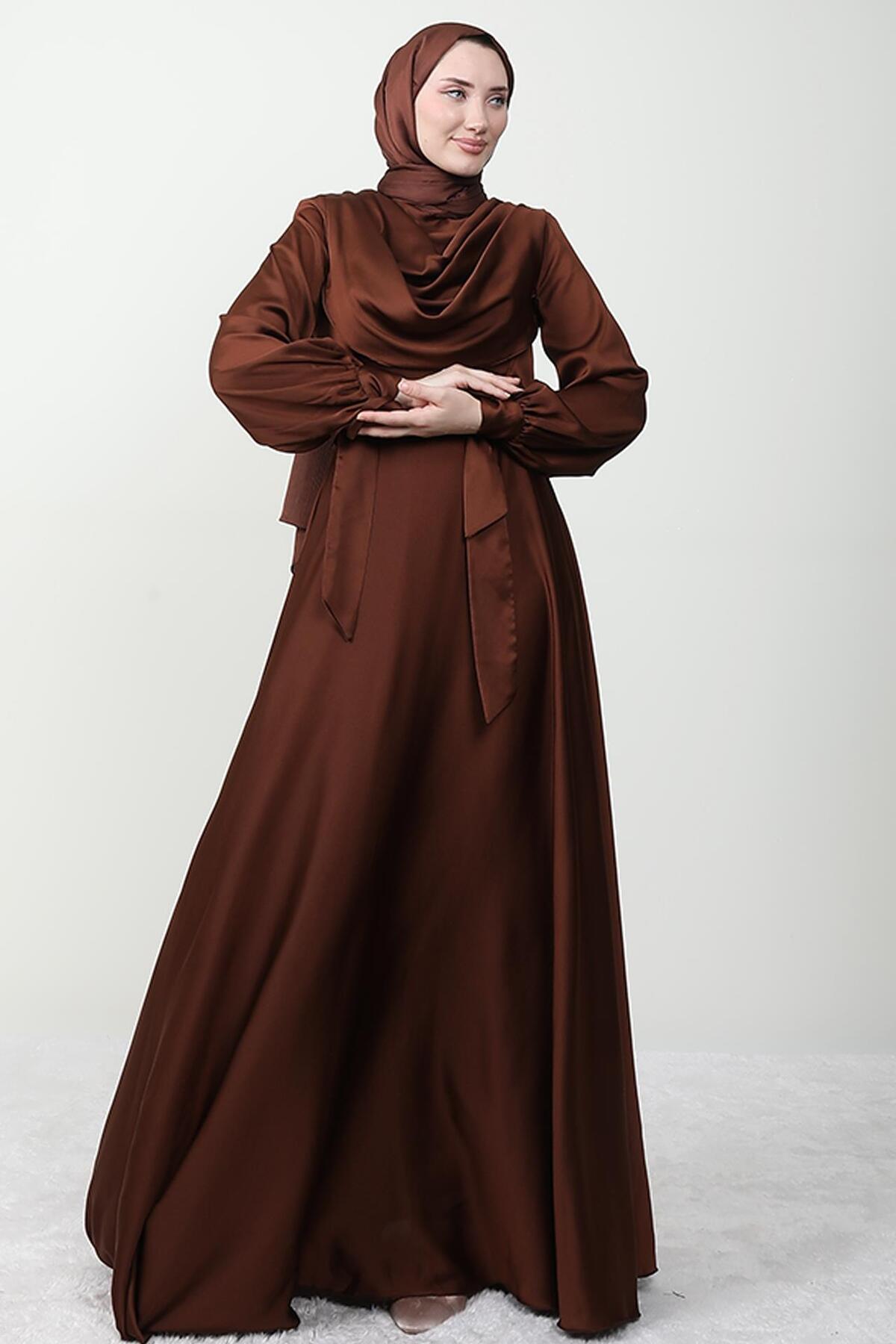 فستان سهرة giz astore لون بني
