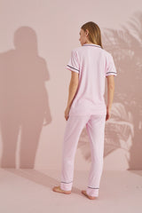 طقم بيجاما LİLA İÇ GİYİM لون زهري