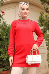 تونيك Bestenur لون أحمر