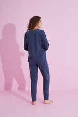 طقم بيجاما Siyah İnci لون أزرق غامق