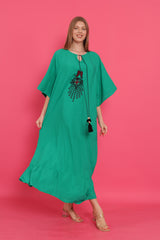 فستان سهرة مقاس كبير mervemoda لون أخضر
