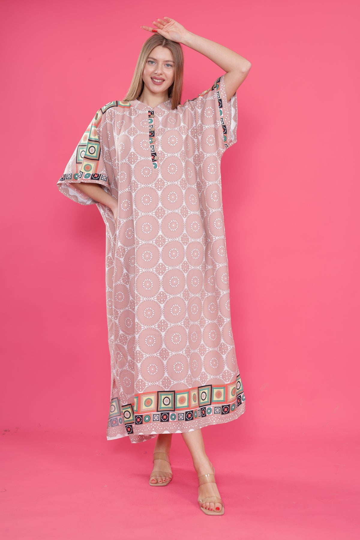 فستان mervemoda لون زهري